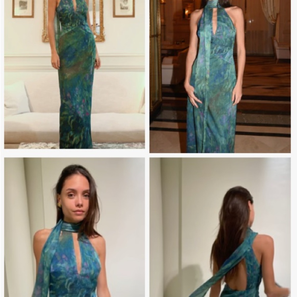 Monet Dress - Irises in Blue and Green